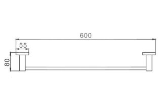 Полотенцедержатель Haiba HB8901 60см чёрный матовый